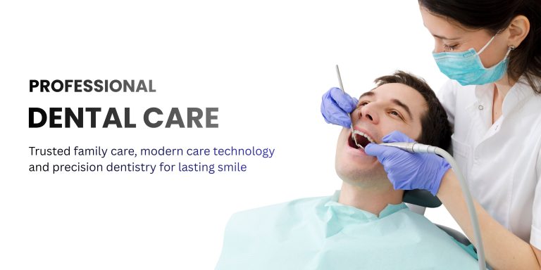 Teal Modern Dental Care Banner Landscape
